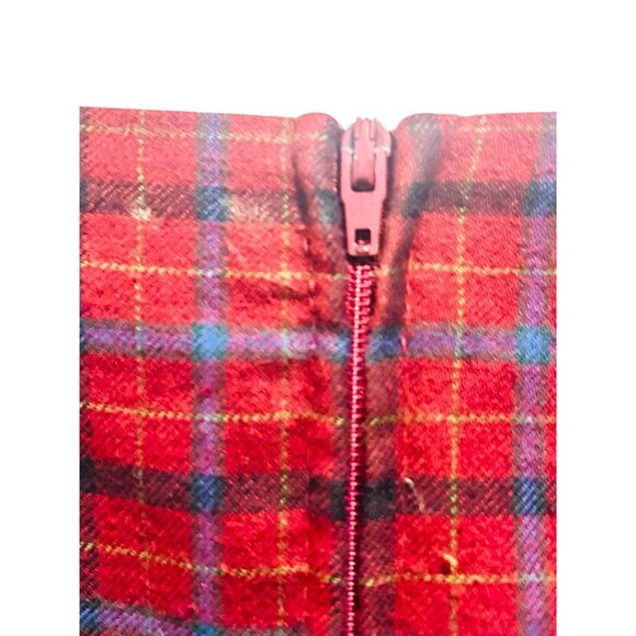 Laura Ashley Dress Womens Small Red Plaid Belted Vintage Prairie Cottagecore - Picture 11 of 13